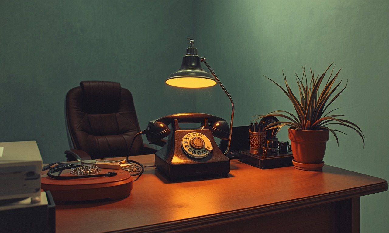 An illustration of a desk telephone answering itself.