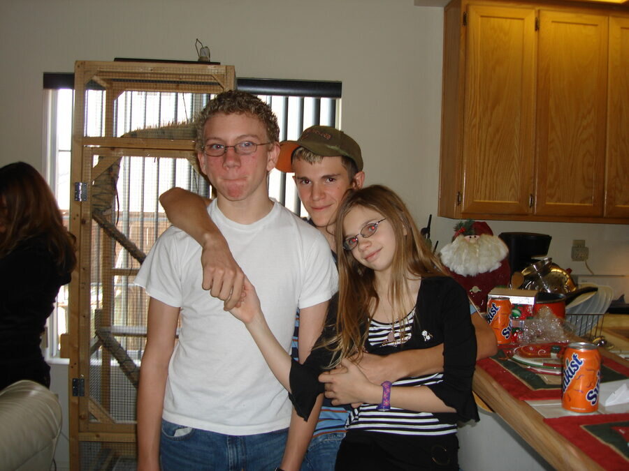 Tim, Donovan and Sabrina, Christmas 2006.