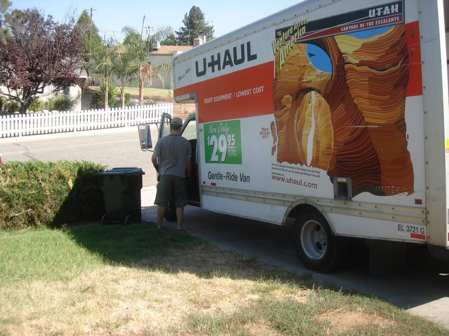 Moving day, July 2008. This is when we moved to our place in Oak Glen.