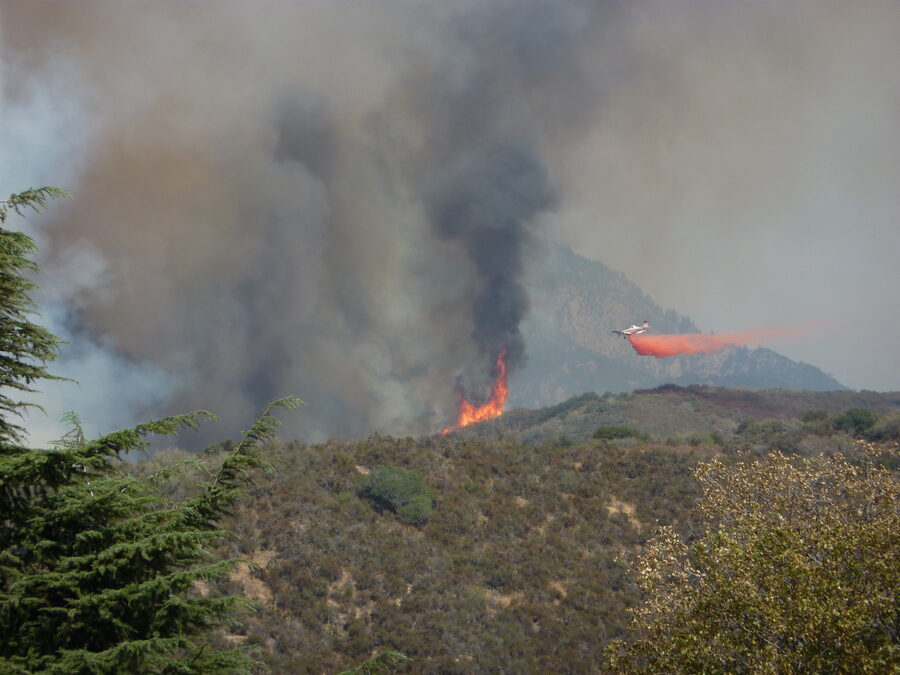 August 2009. The fire came over the ridge behind the house.