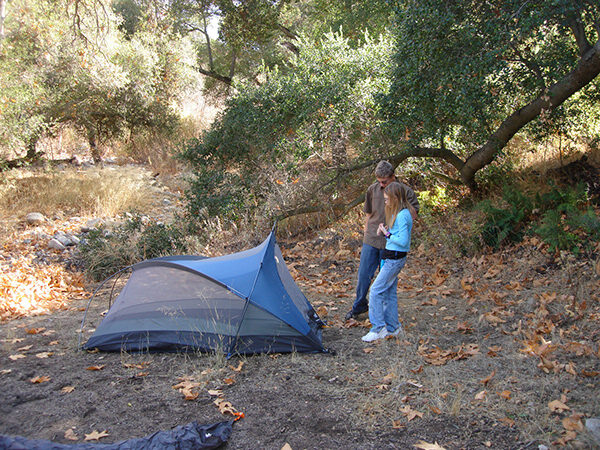 Setting up under the oaks, December 2006.
