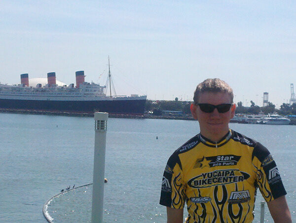 Tim at the Queen Mary, a week or two before Solvang. A training ride that was also over 100 miles.