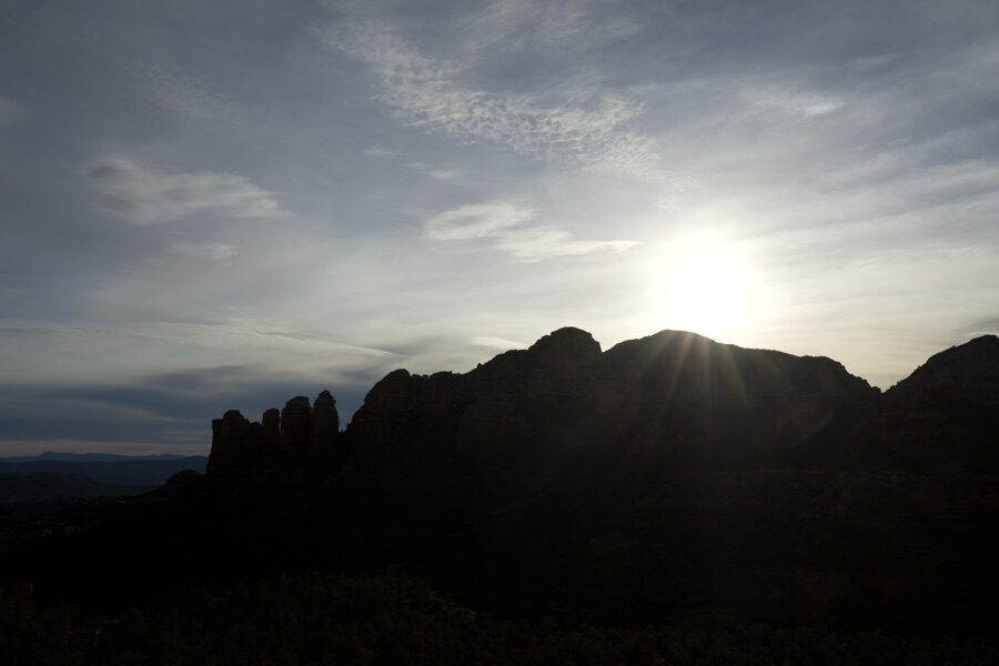 Sedona at sunset, December 2021.