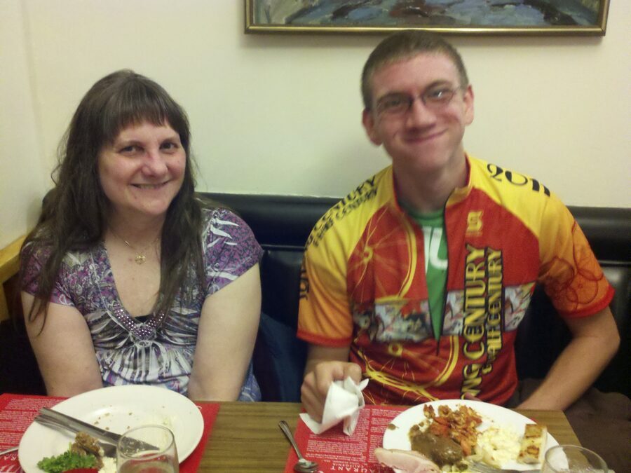 With Tim, March 2011. There was a bike ride that day.